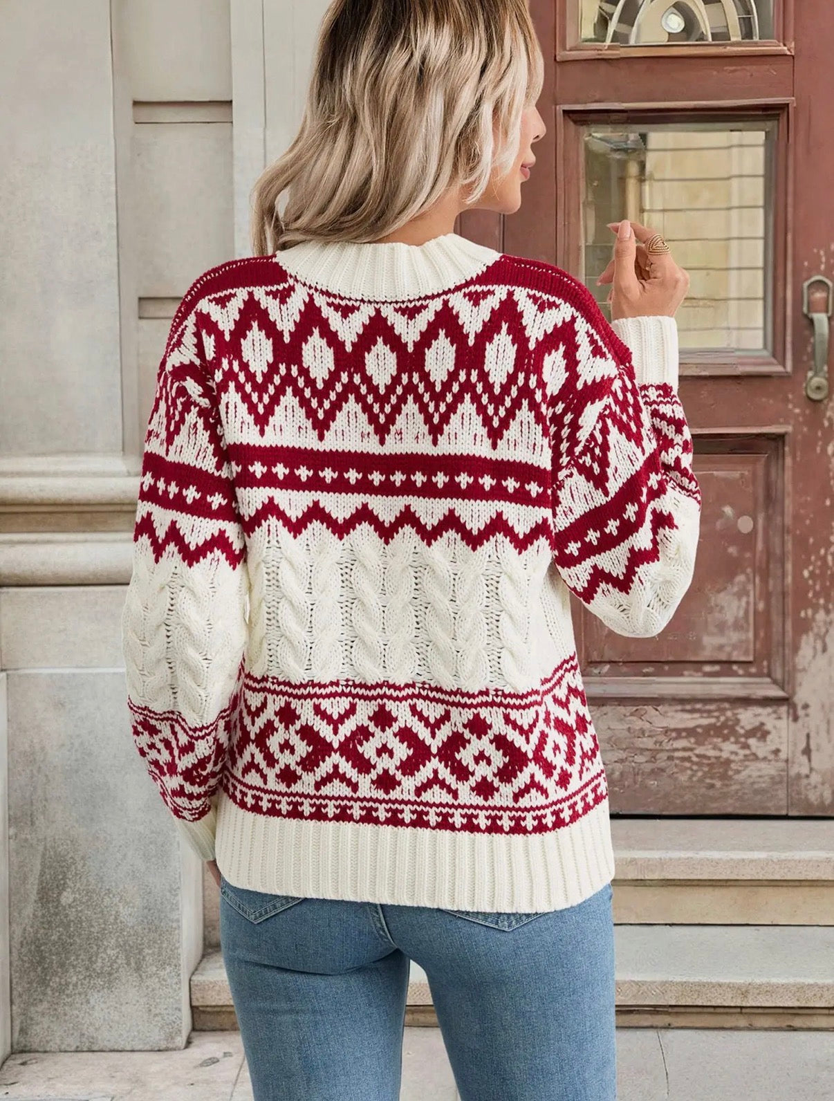 Cable Knit Patterned Sweater