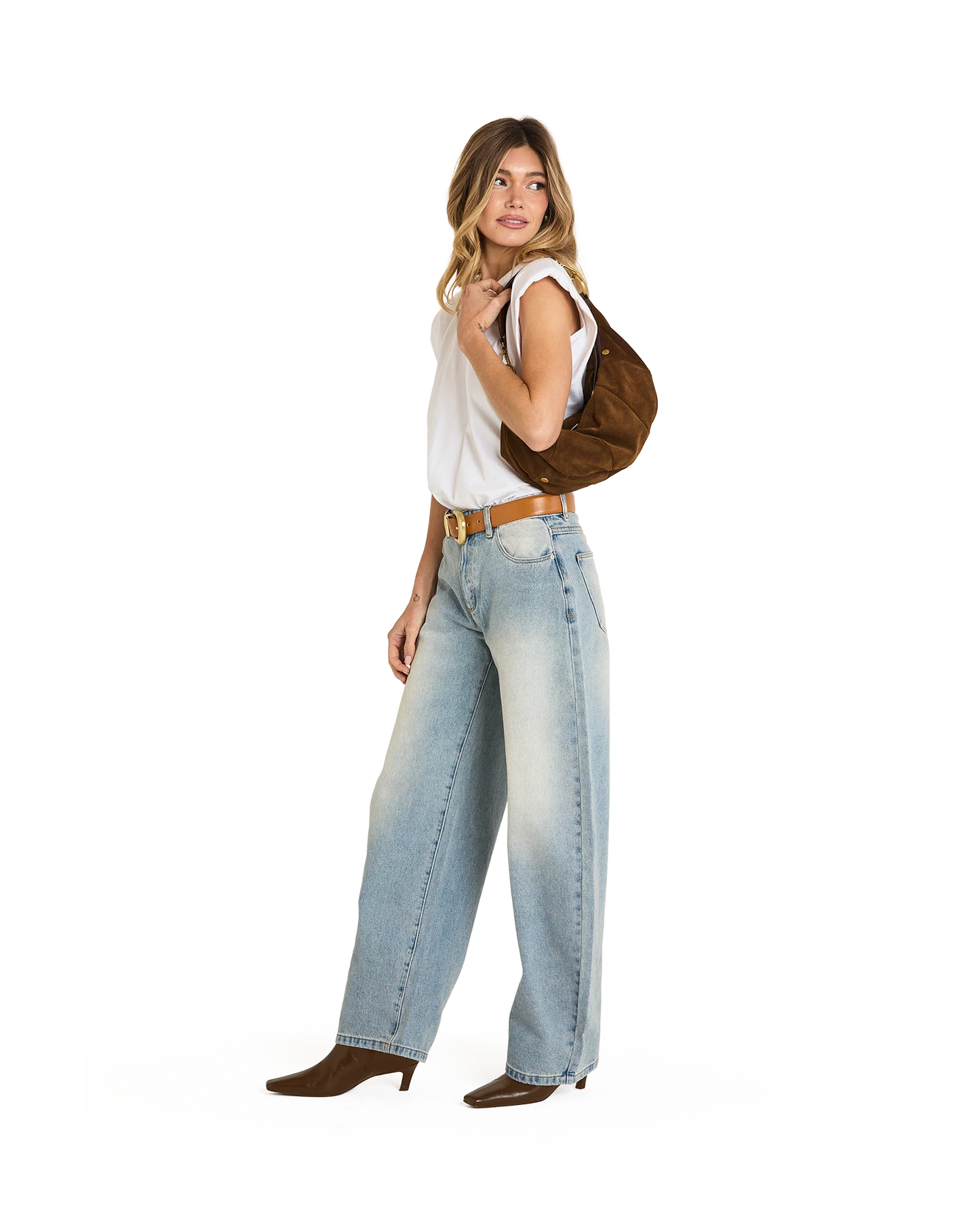 PREORDER NOW!  Erica Medium Cinnamon Suede/Antique Gold