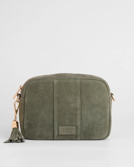 City Crossbody Bag Suede Herb Green