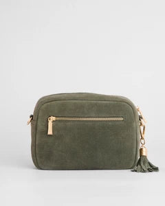 City Crossbody Bag Suede Herb Green