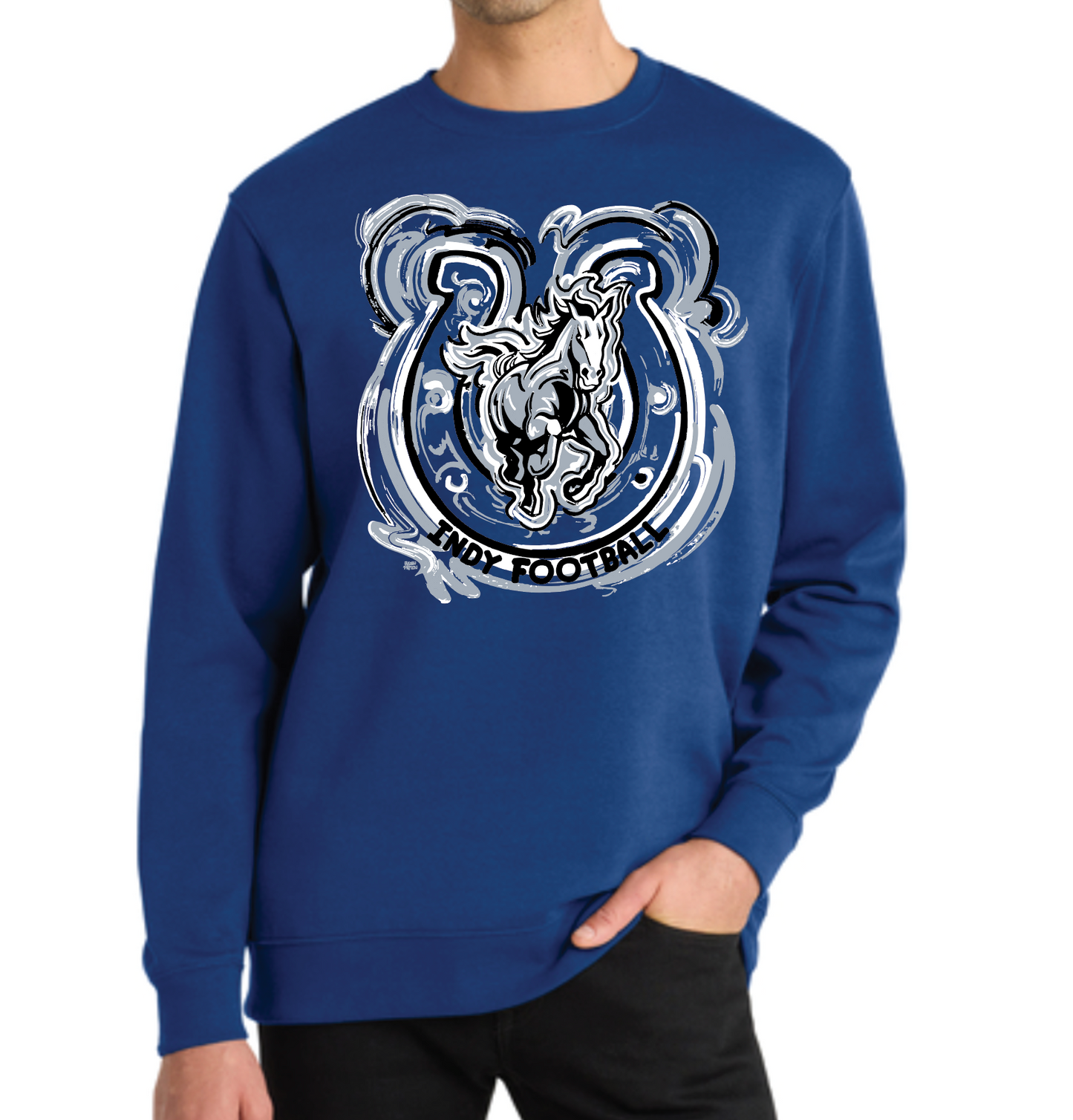 Indy Football Deep Royal Crew