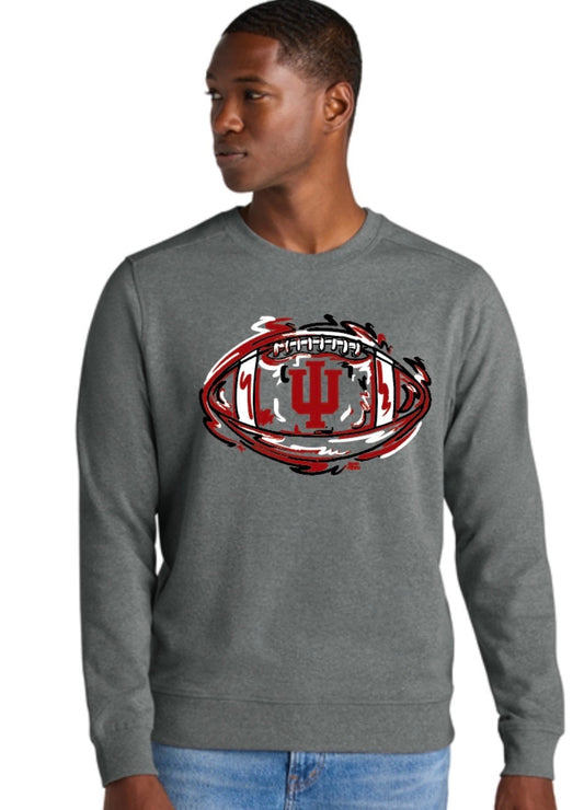 Indiana University Football Deep Gray Crew Sweatshirt