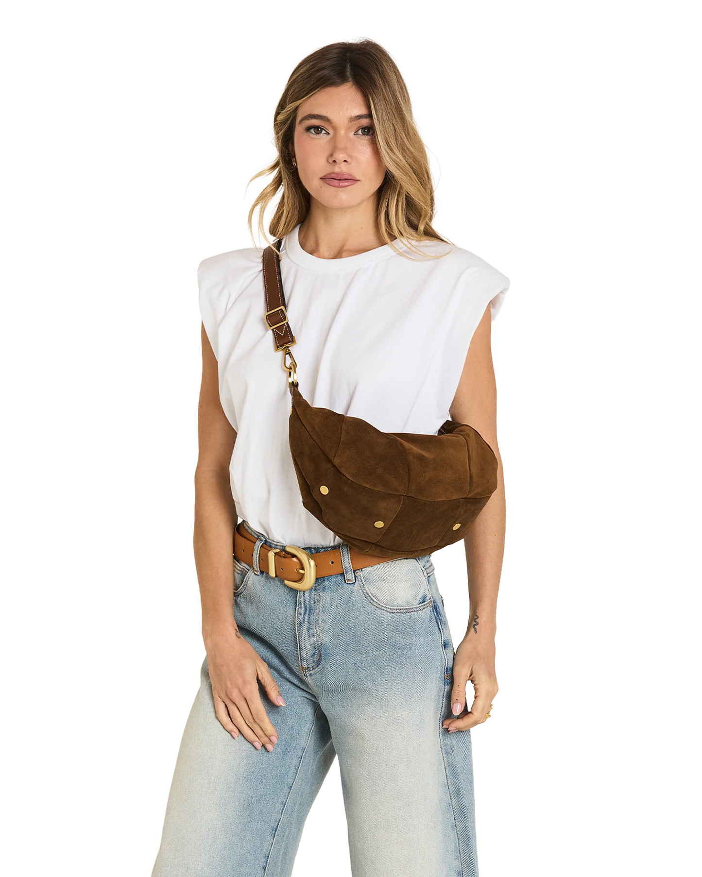 PREORDER NOW!  Erica Medium Cinnamon Suede/Antique Gold