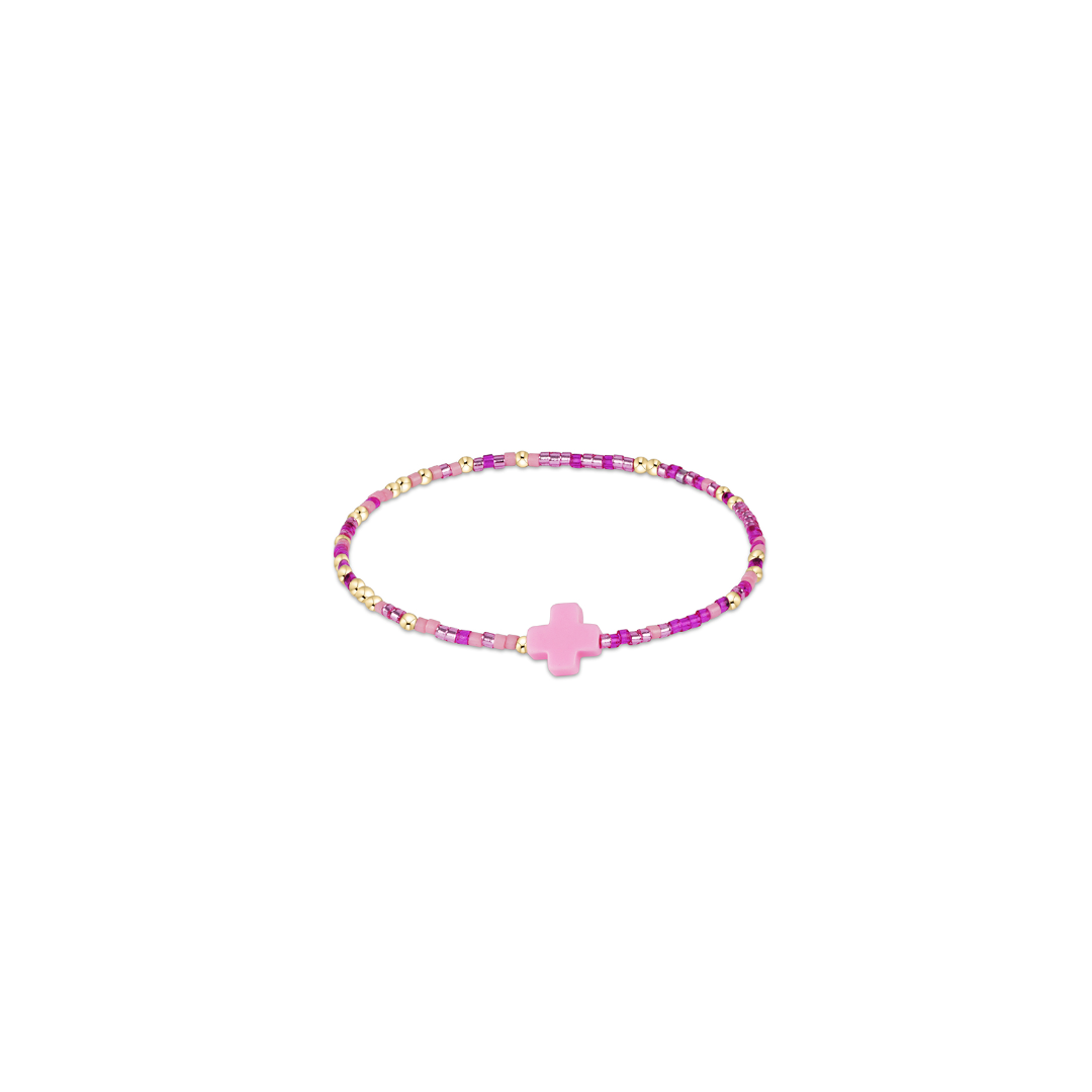 EGBHOPUNWSCBTTF egirl Hope Unwritten Signature Cross Bracelet - Back To The Fuchsia