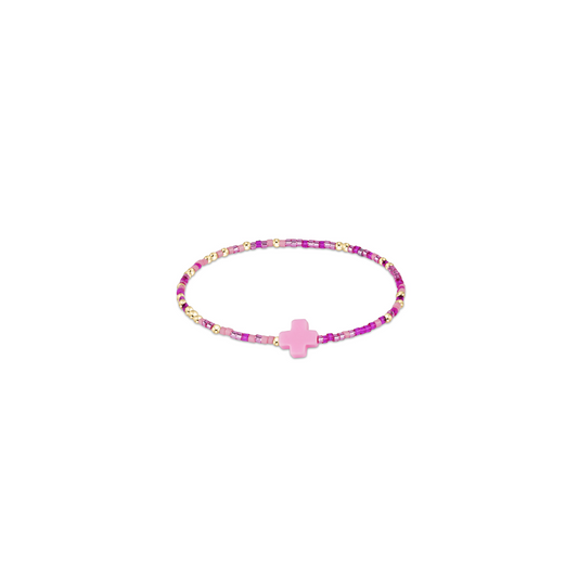 EGBHOPUNWSCBTTF egirl Hope Unwritten Signature Cross Bracelet - Back To The Fuchsia
