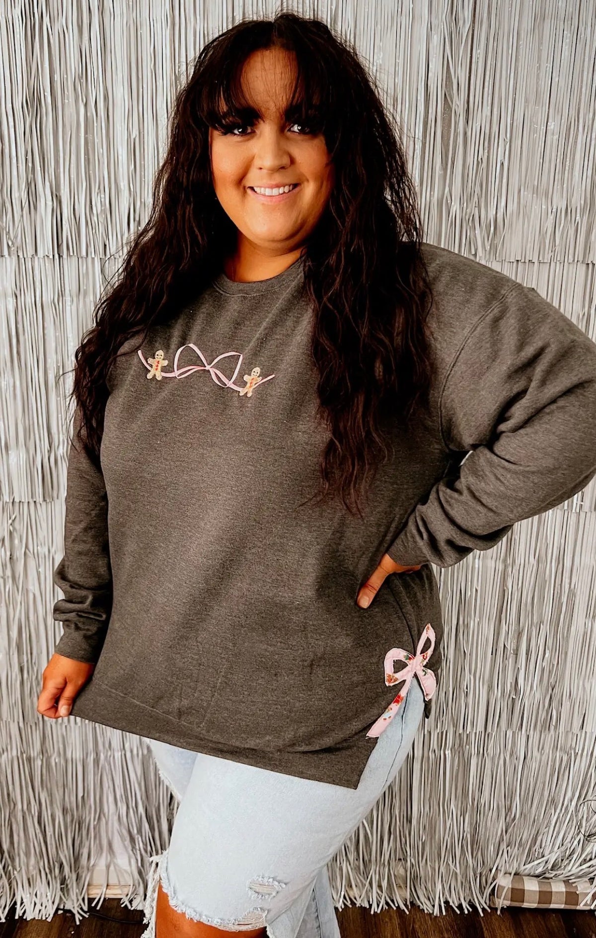 Gingerbread Bow Sweatshirt