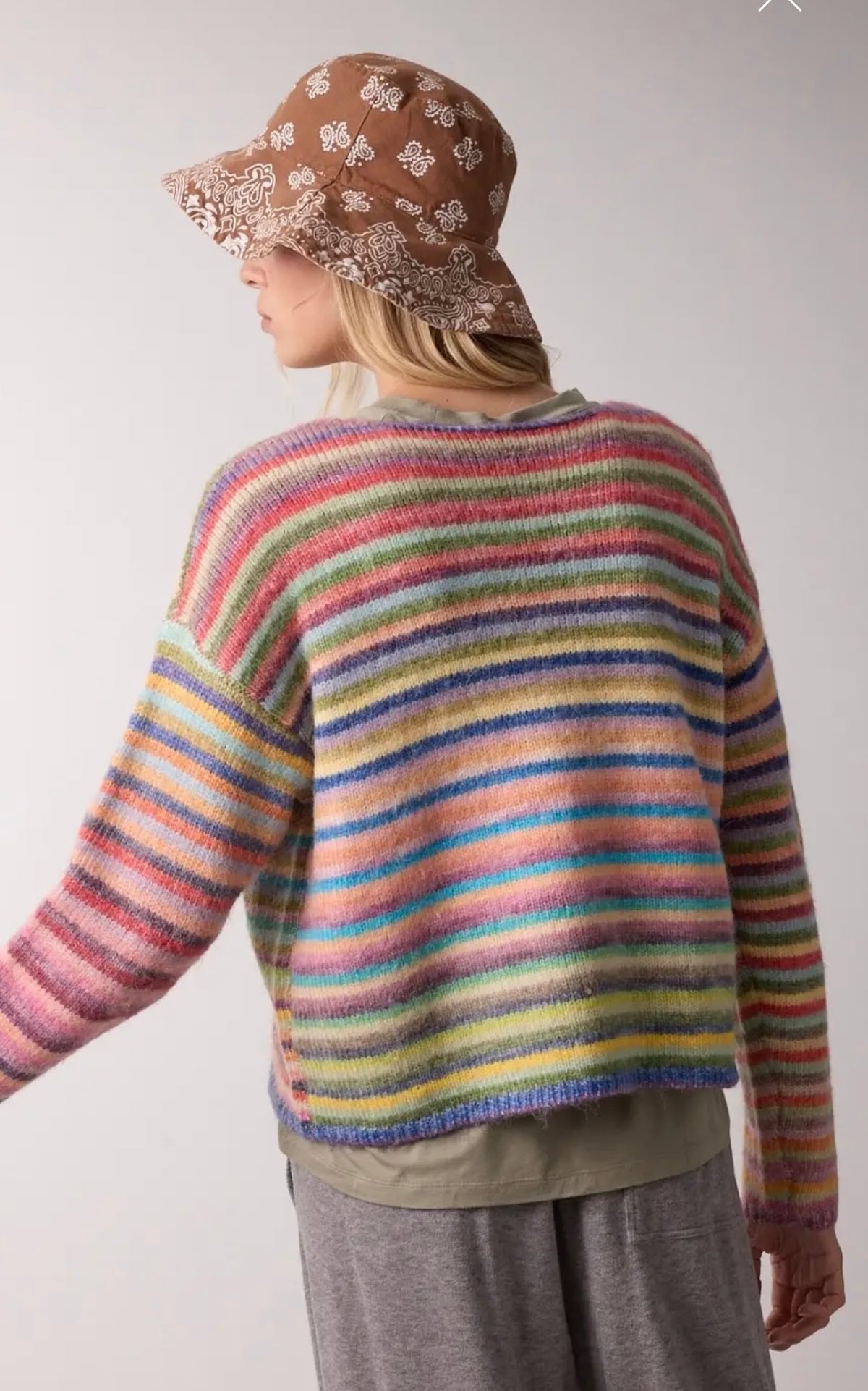 Rainbow Knit Sweater  Sky/Purple WL25-11416