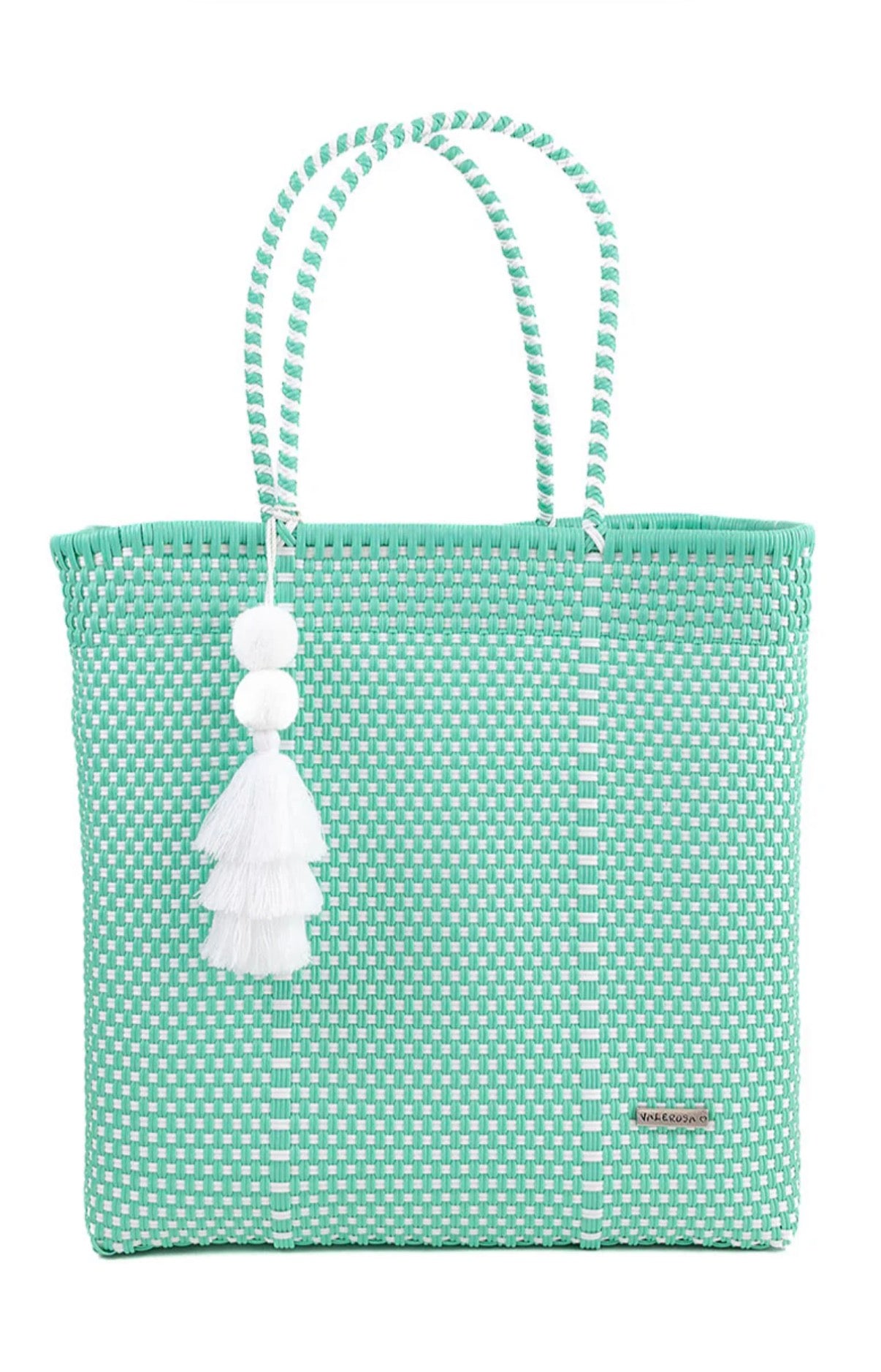 Teal and White Checkered Playera