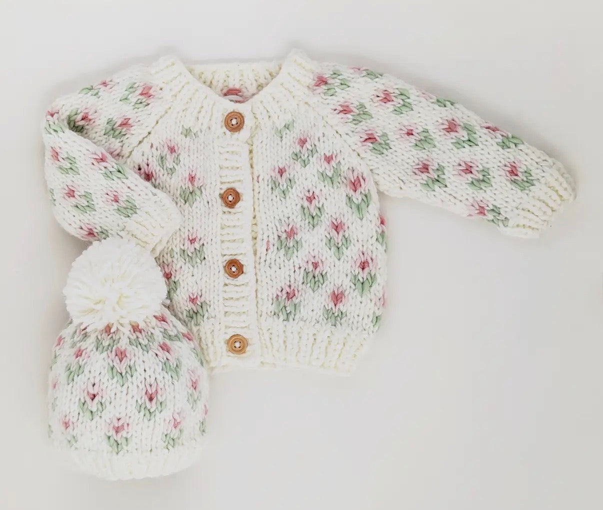 Bitty Blooms White Cardigan