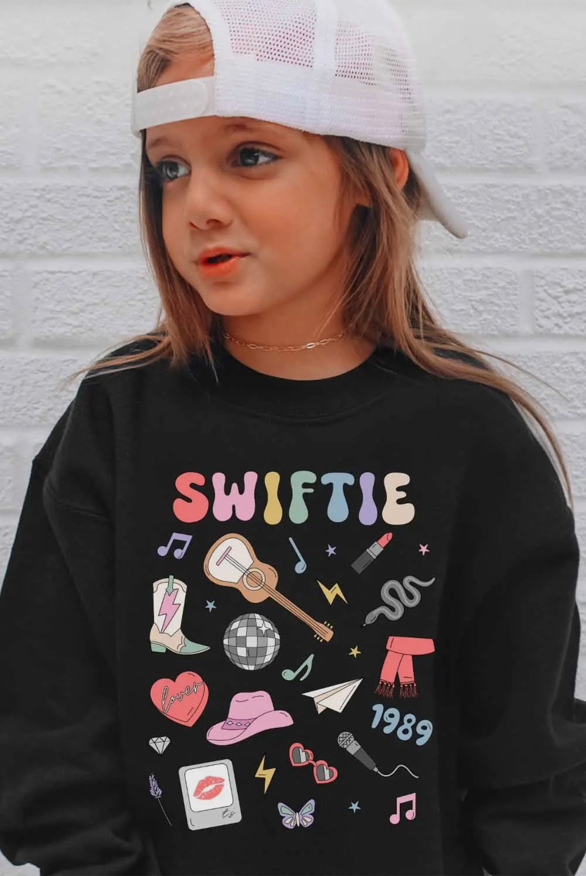 Taylor Swift Color Swiftie Black Crewneck Sweatshirt