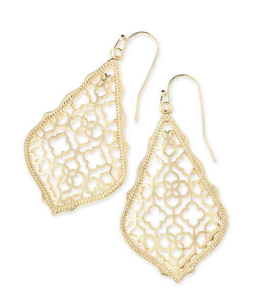 4217713795 ADDIE EARRINGS GOLD FILIGREE METAL