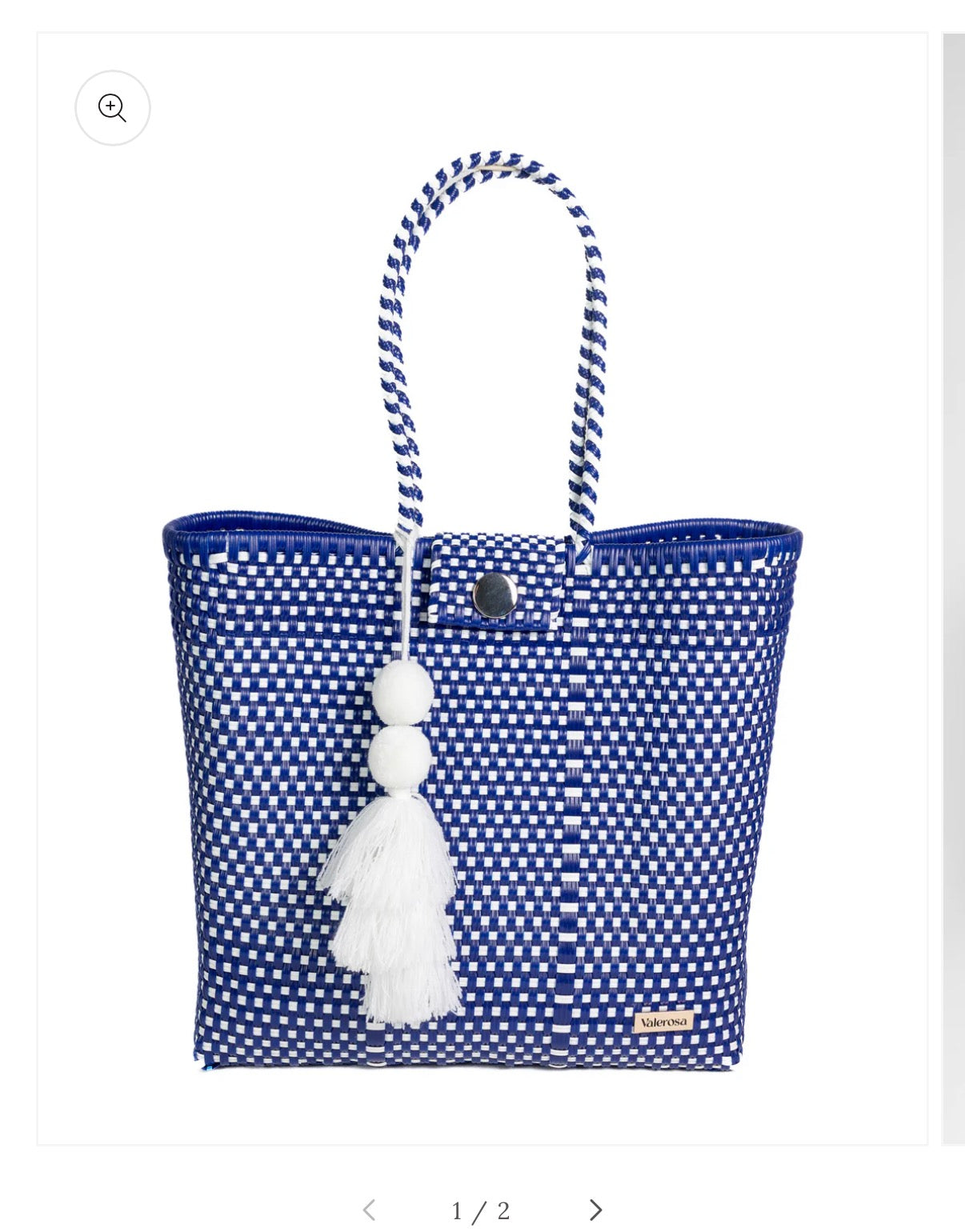 Navy and White Checkered Hombro