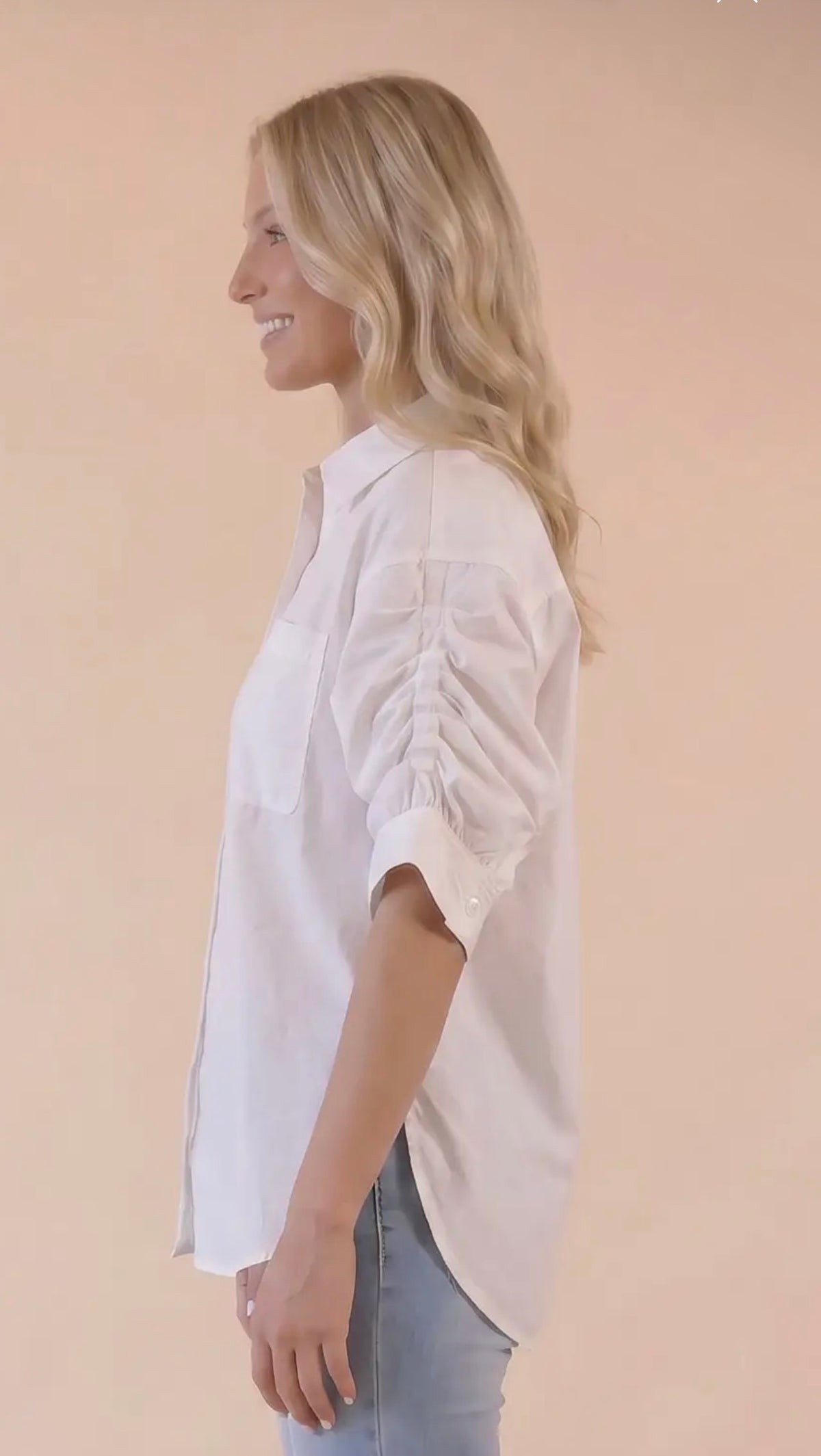 White Oversized Boyfriend Button Down Shirt