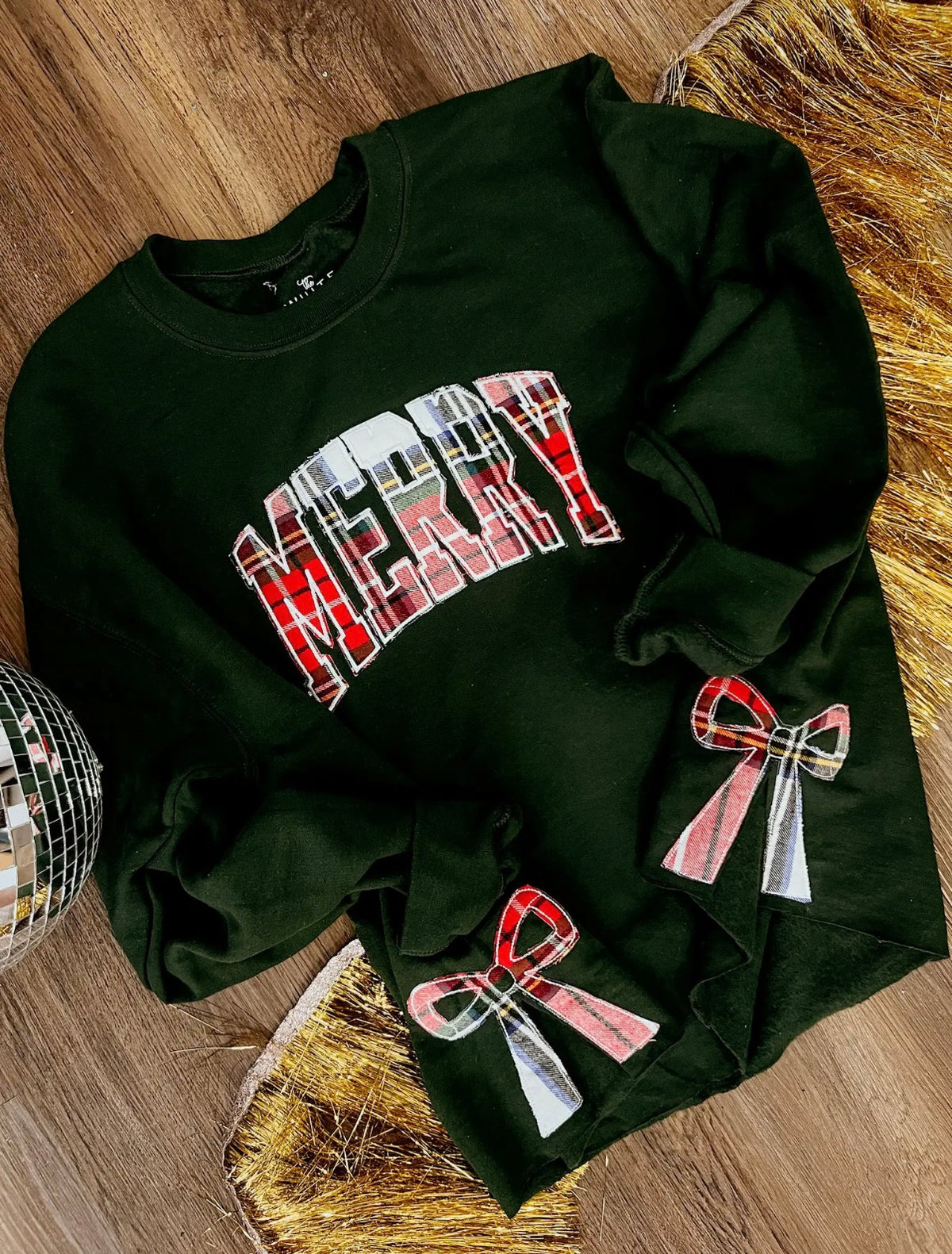 Merry Bow Sweatshirt Green