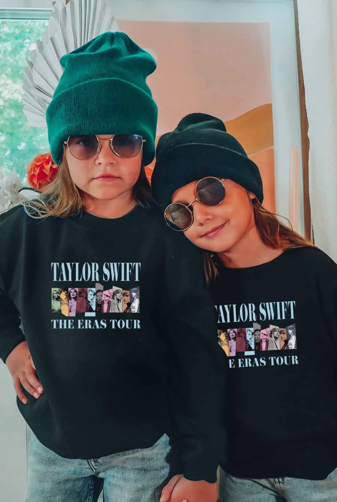 Taylor Swift The Eras Tour Black Kids Crewneck Sweatshirt