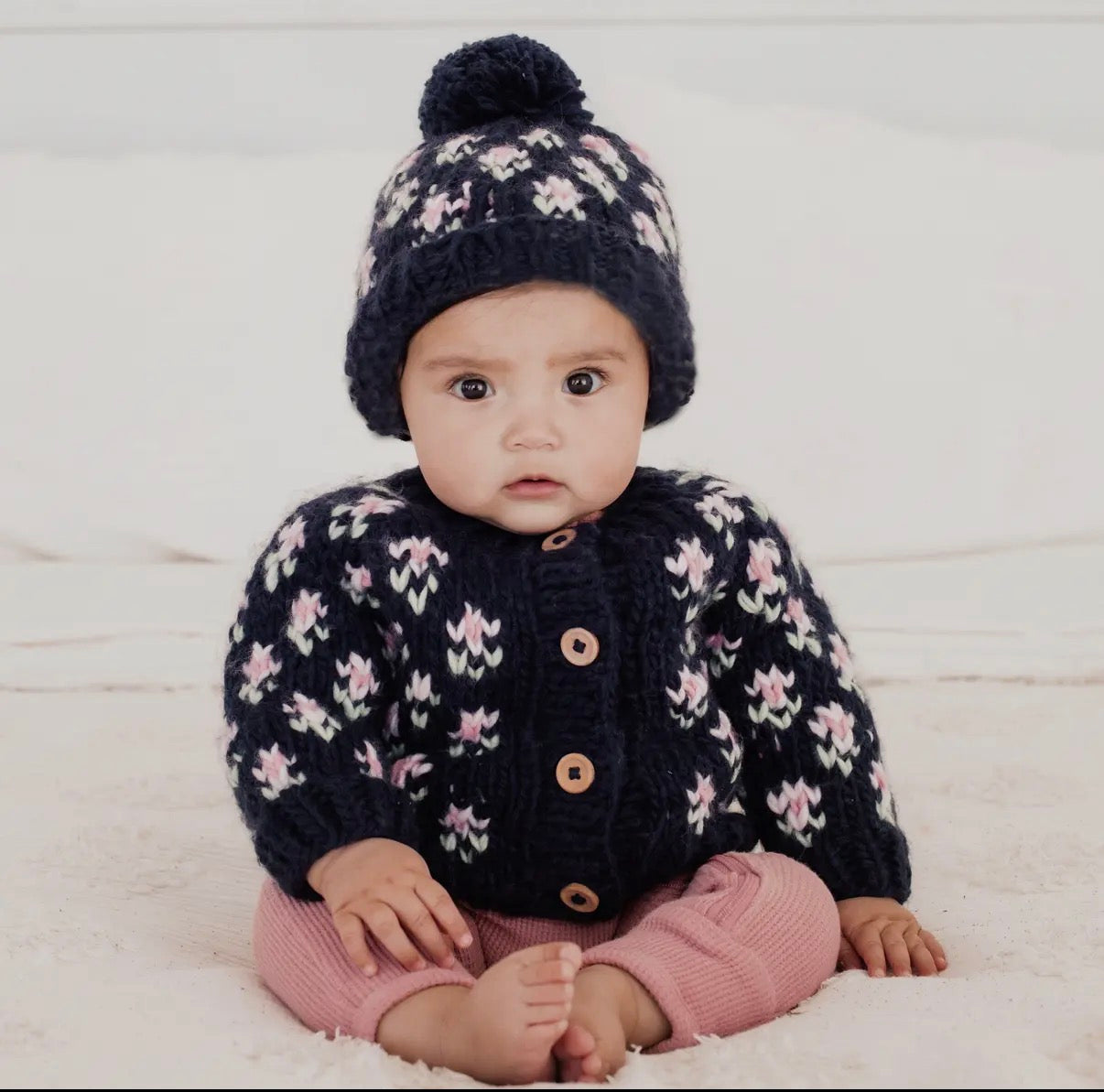 Bitty Blooms Indigo Cardigan