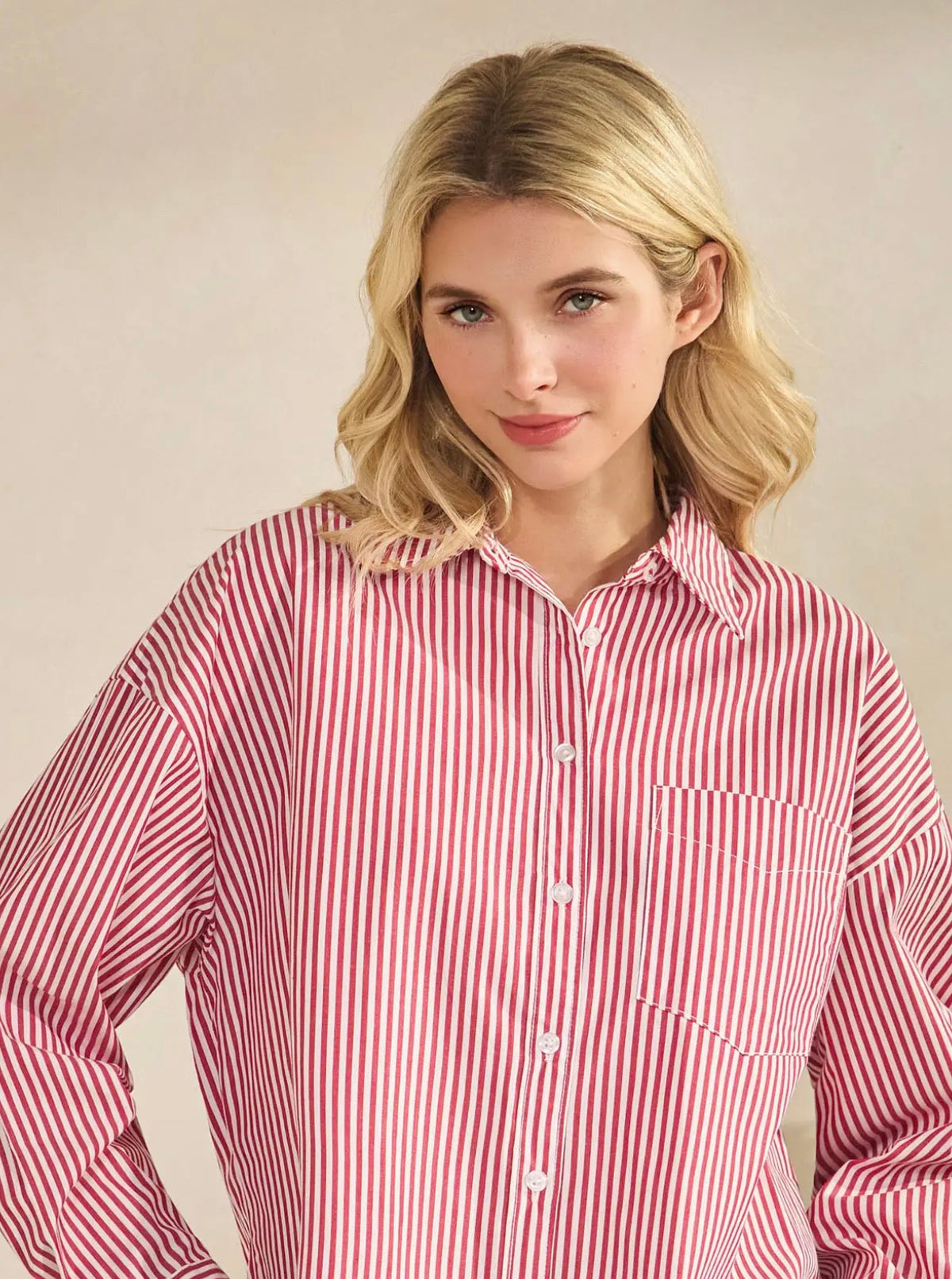 Red Stripe Button Up Shirt