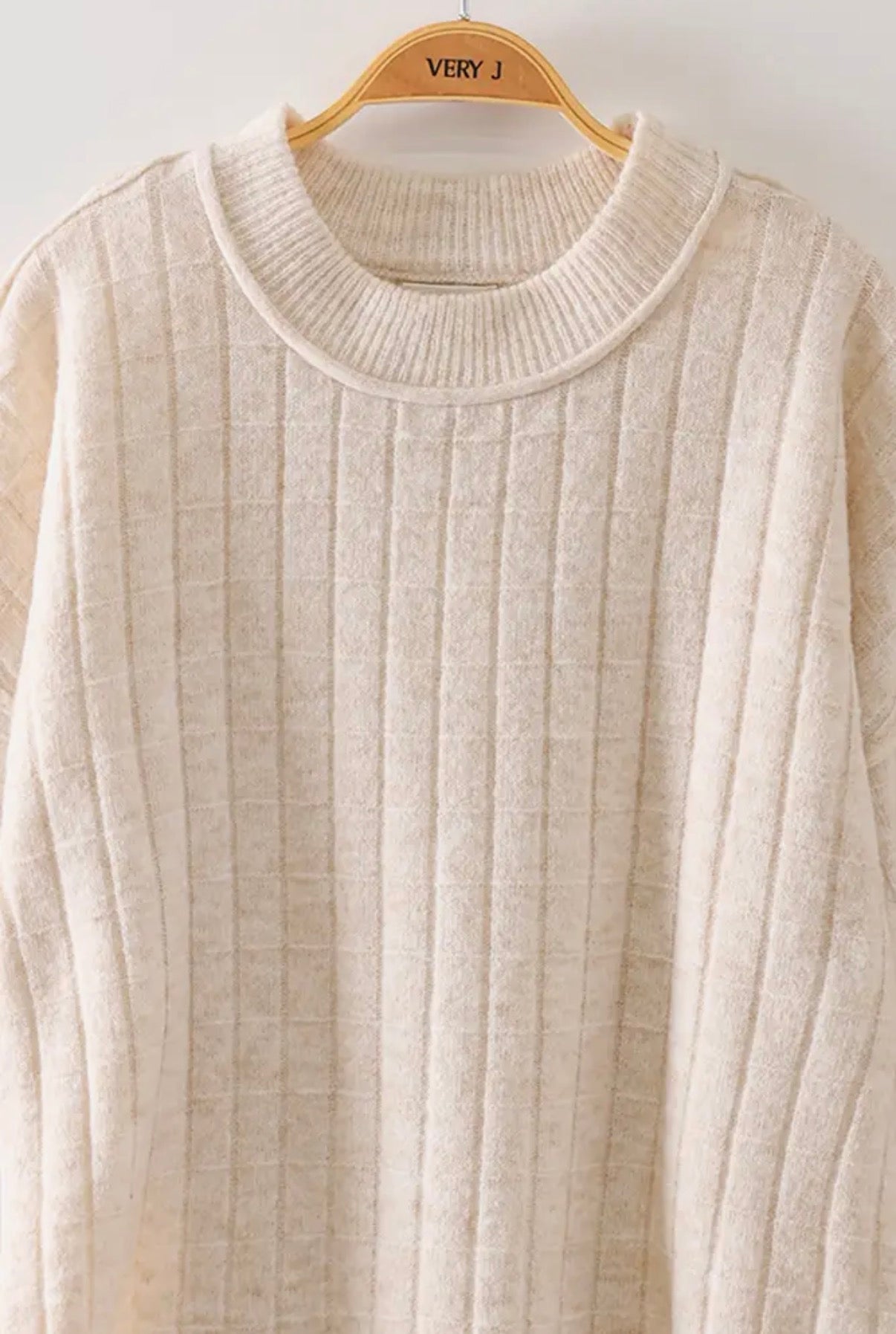 12W3734N Cropped Sweater Oatmeal