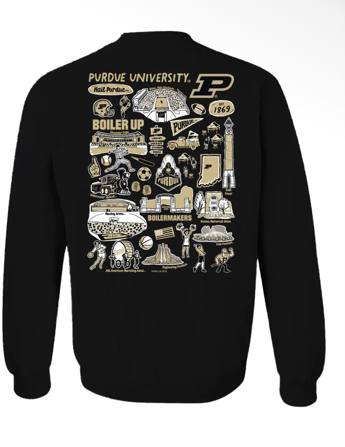 Purdue University Women's Black Crew Vive La Fete