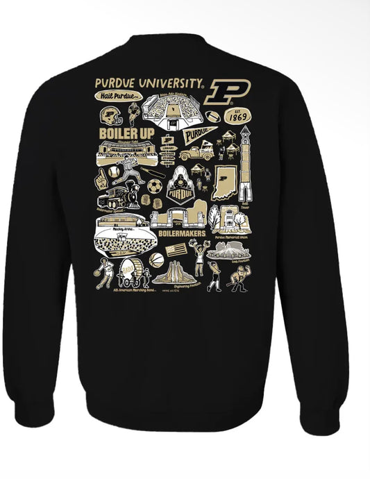Purdue University Women's Black Crew Vive La Fete
