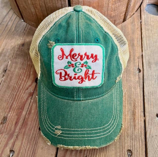 Merry & Bright Hat Green