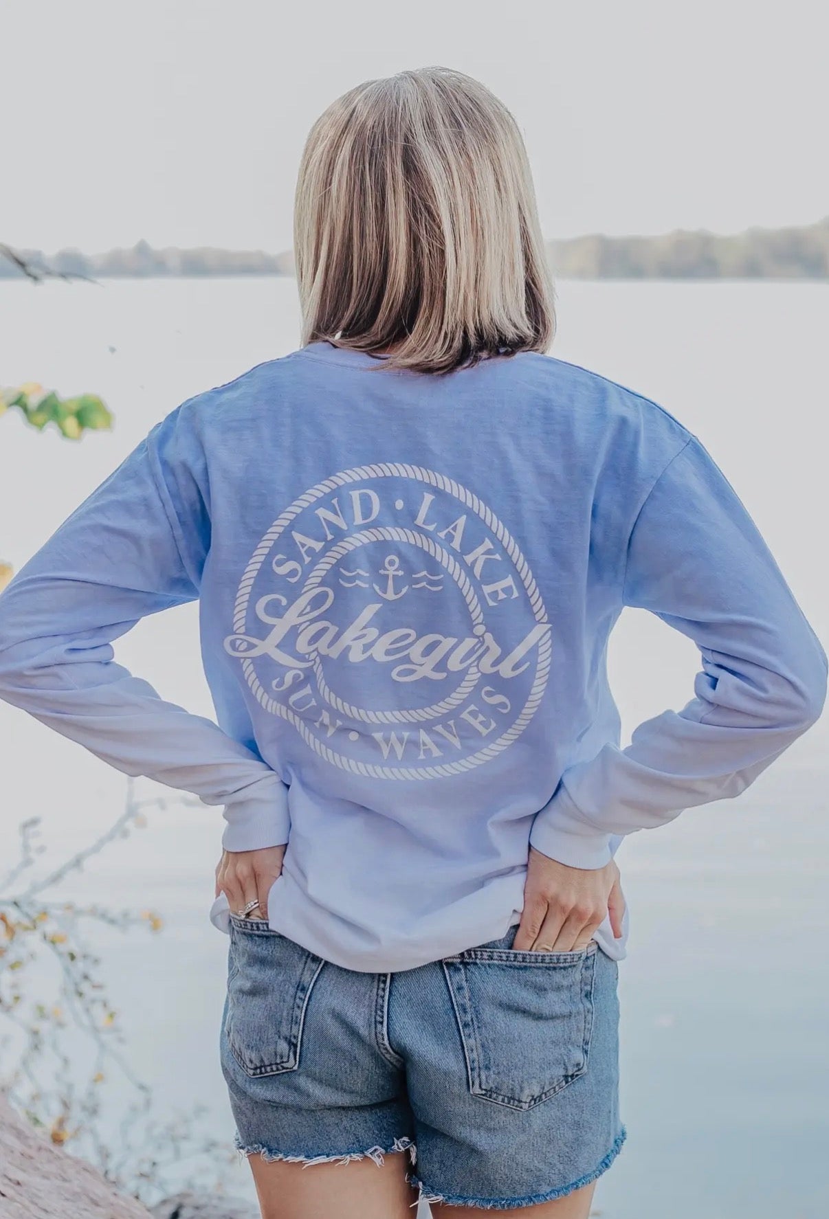 OLO006 Ombre Sand Lake Sun Waves Long Sleeve PERIWINKLE