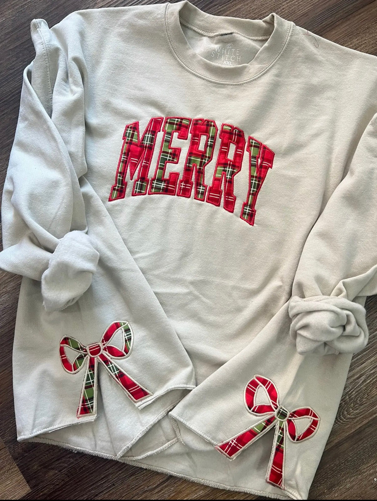 Merry Bow Sweatshirt Beige