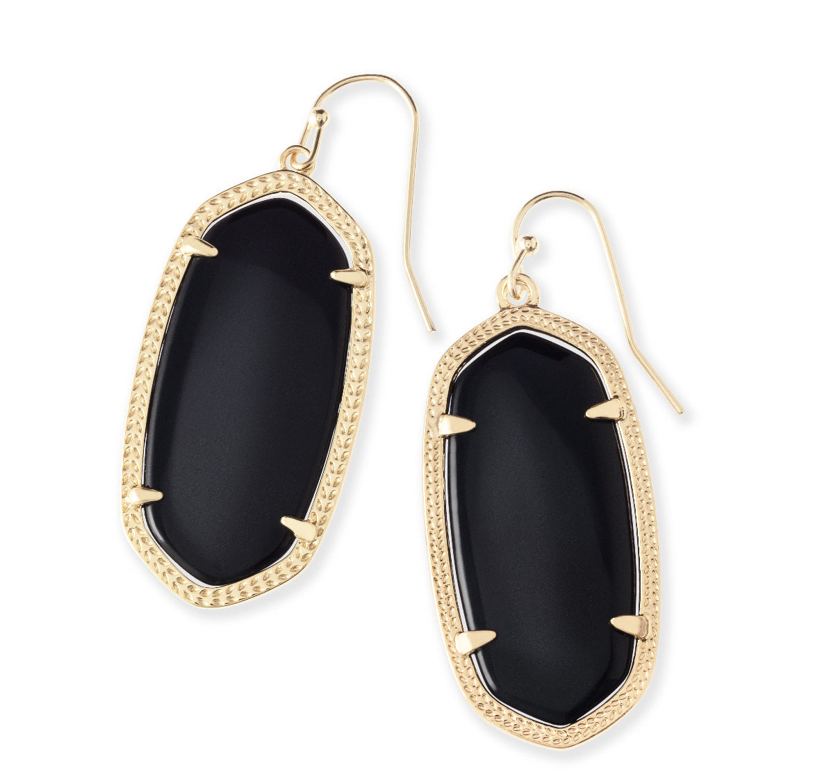 4217701740 ELLE DROP EARRINGS GOLD BLACK