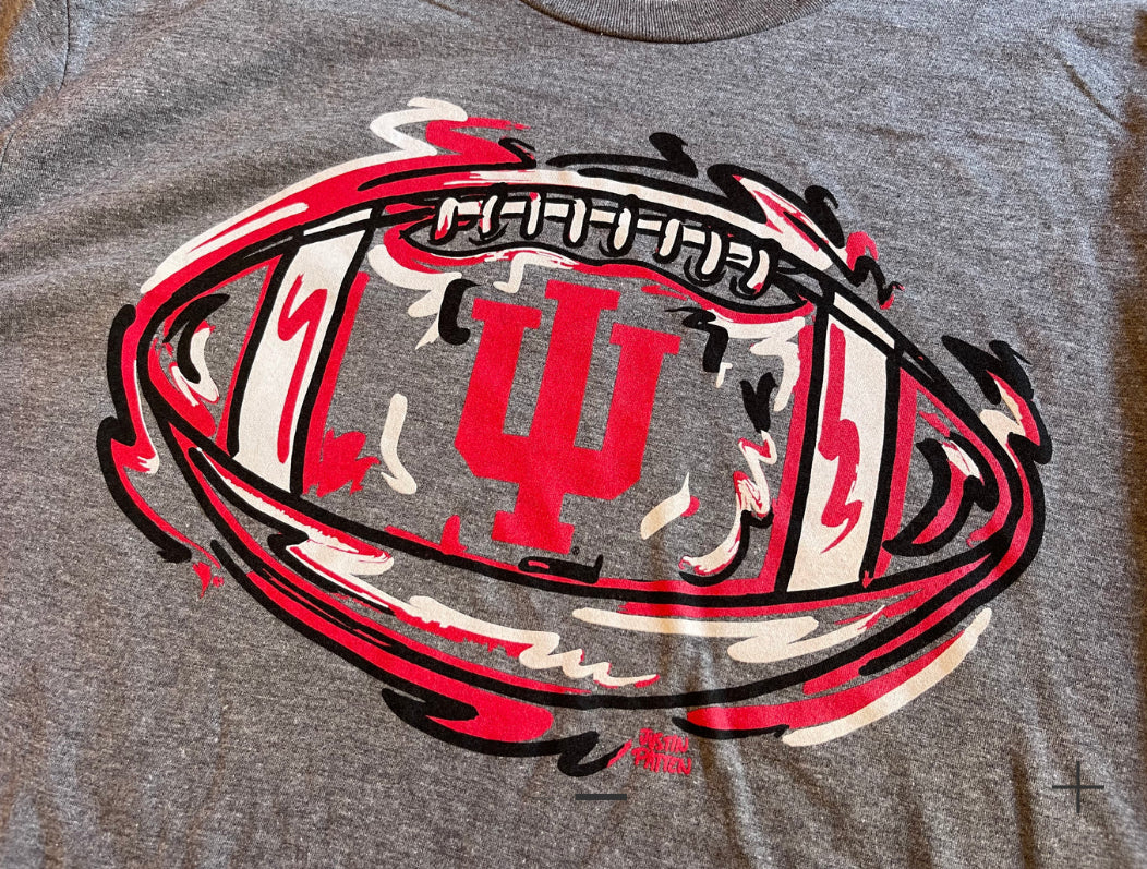 Indiana University  Football Grey Tee