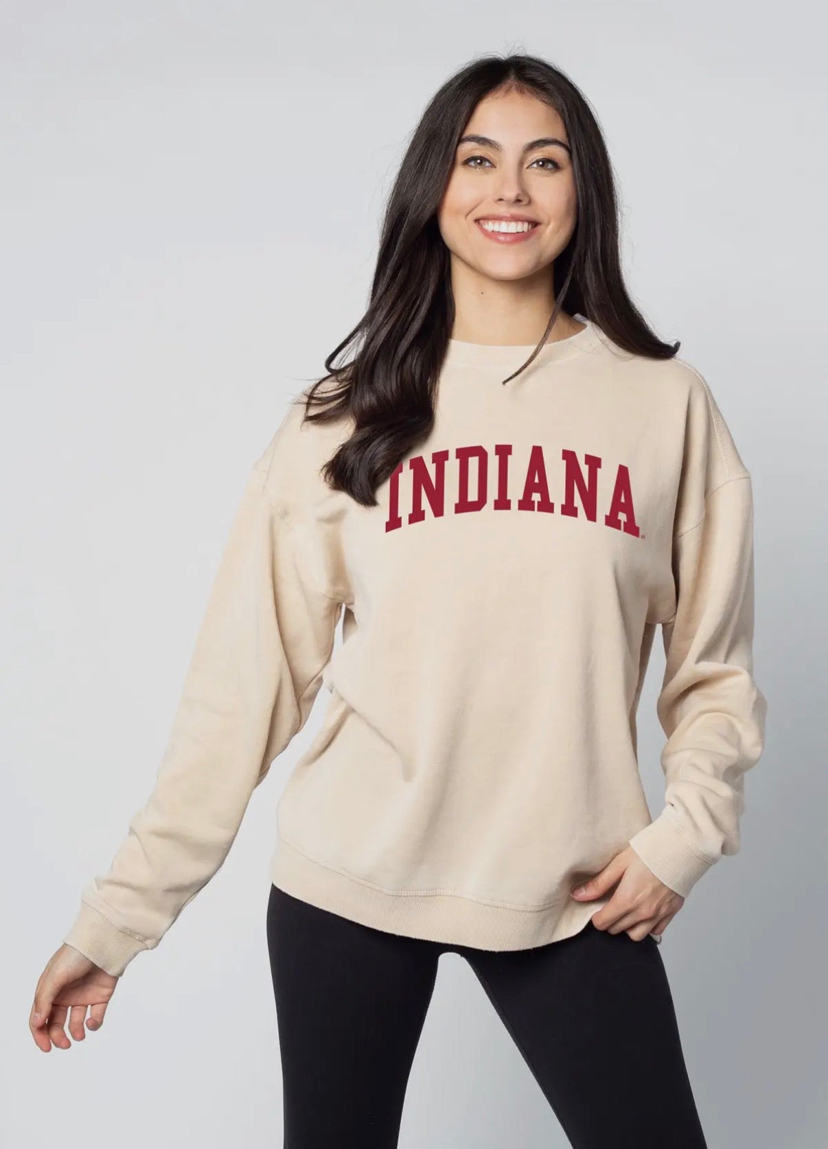 Indiana Hoosiers Oatmeal Campus Crew Sweatshirt