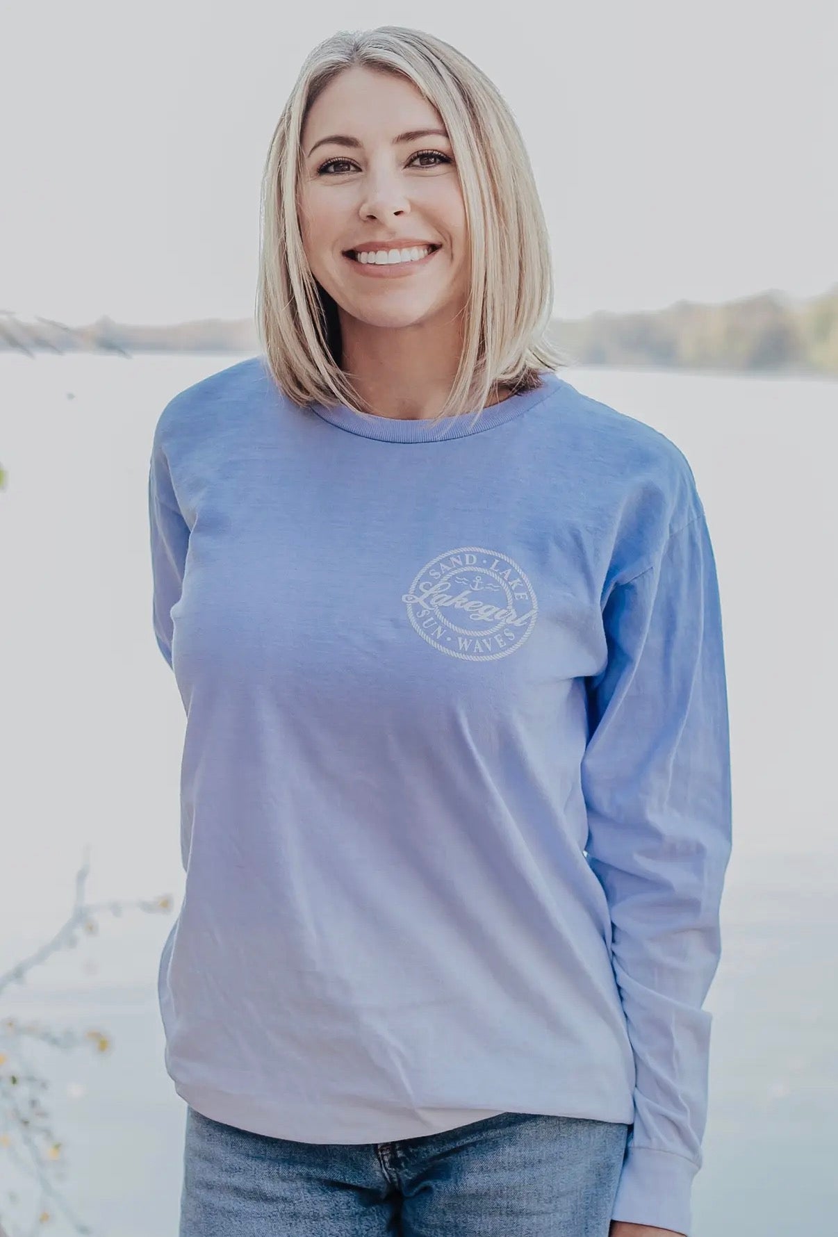 OLO006 Ombre Sand Lake Sun Waves Long Sleeve PERIWINKLE