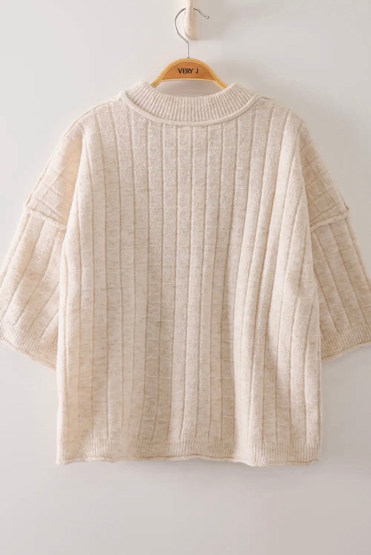 12W3734N Cropped Sweater Oatmeal
