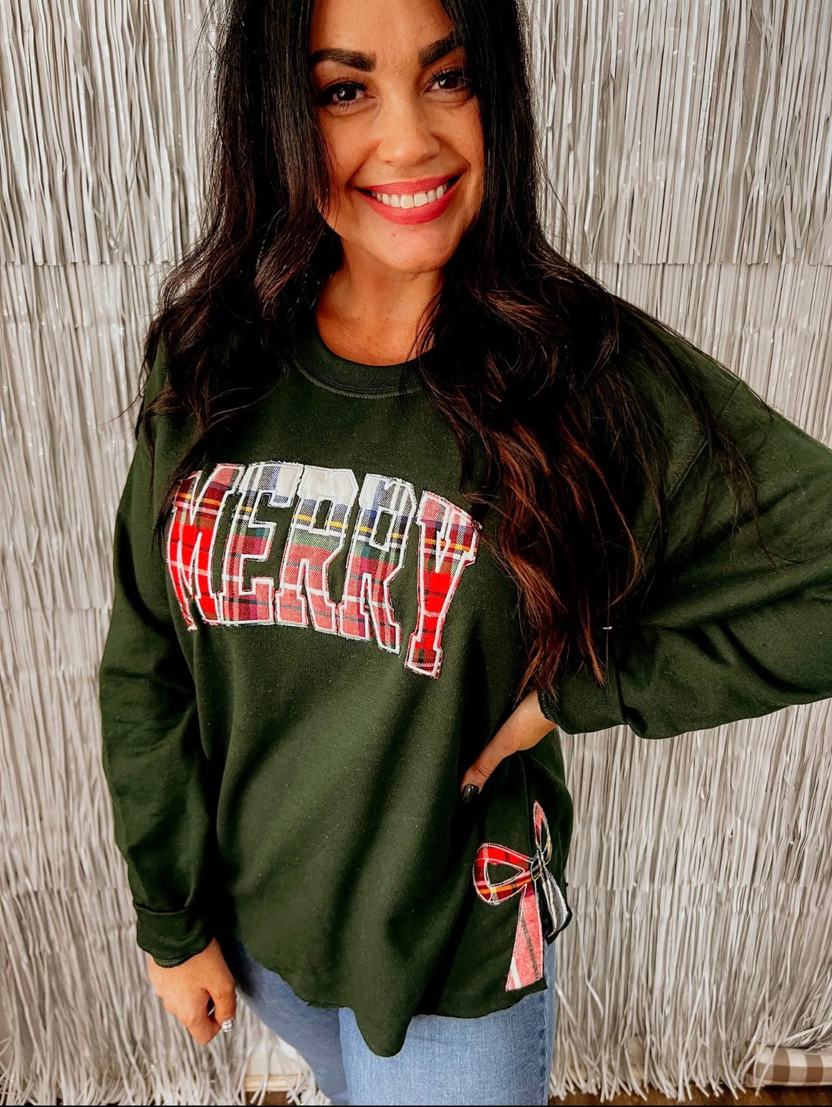 Merry Bow Sweatshirt Green