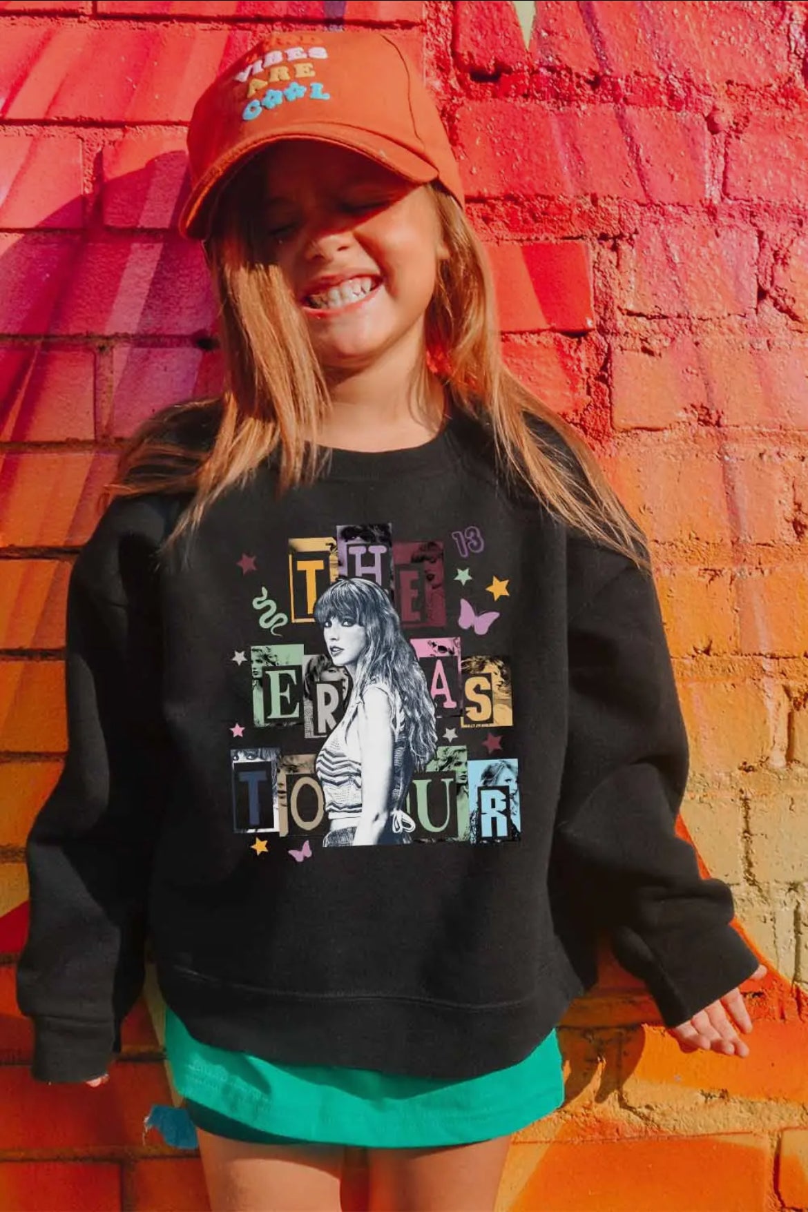 Taylor Swift Kids Butterfly Black Crew Sweatshirt