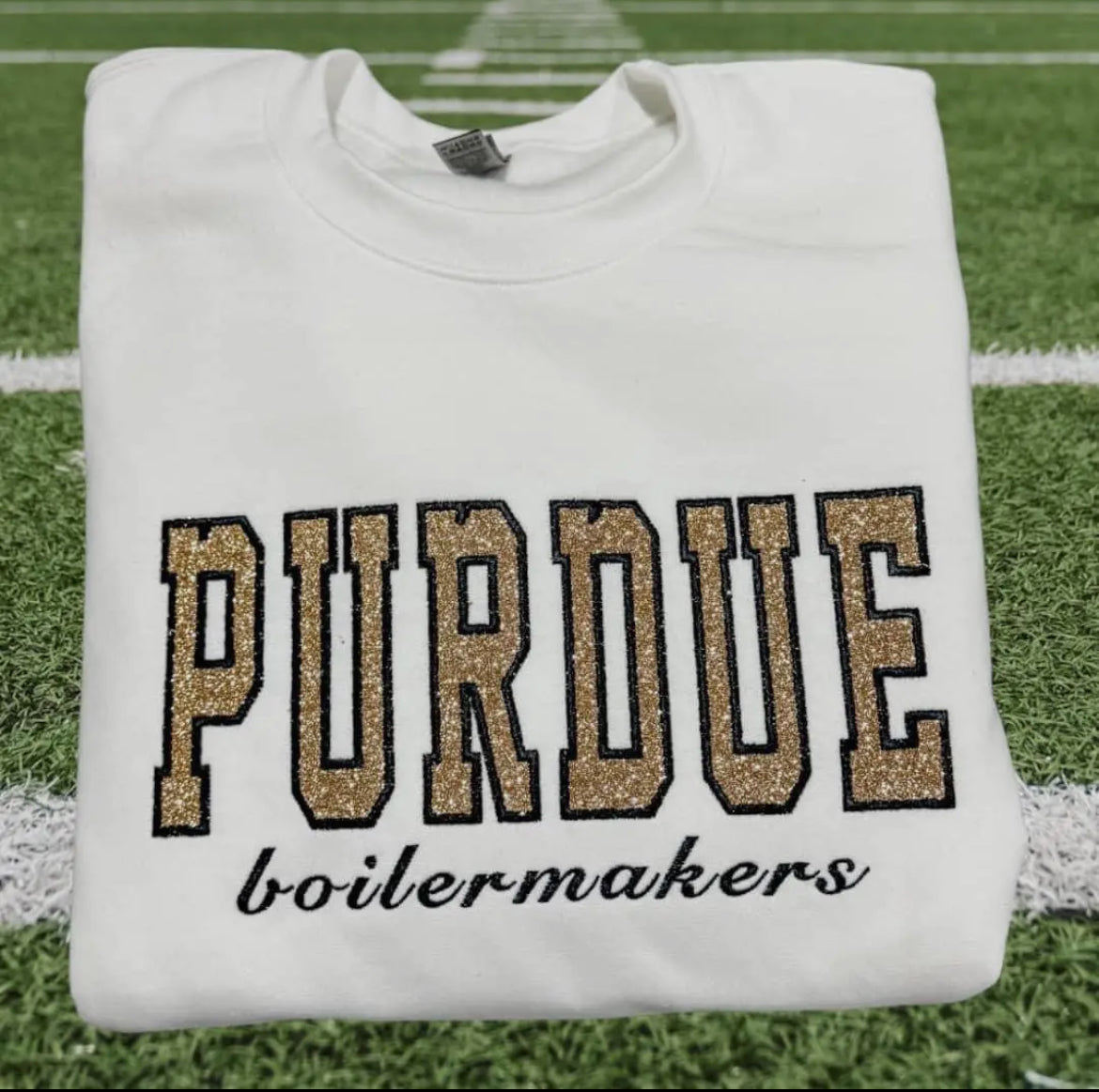 Purdue Embroidered Sweatshirt Sand