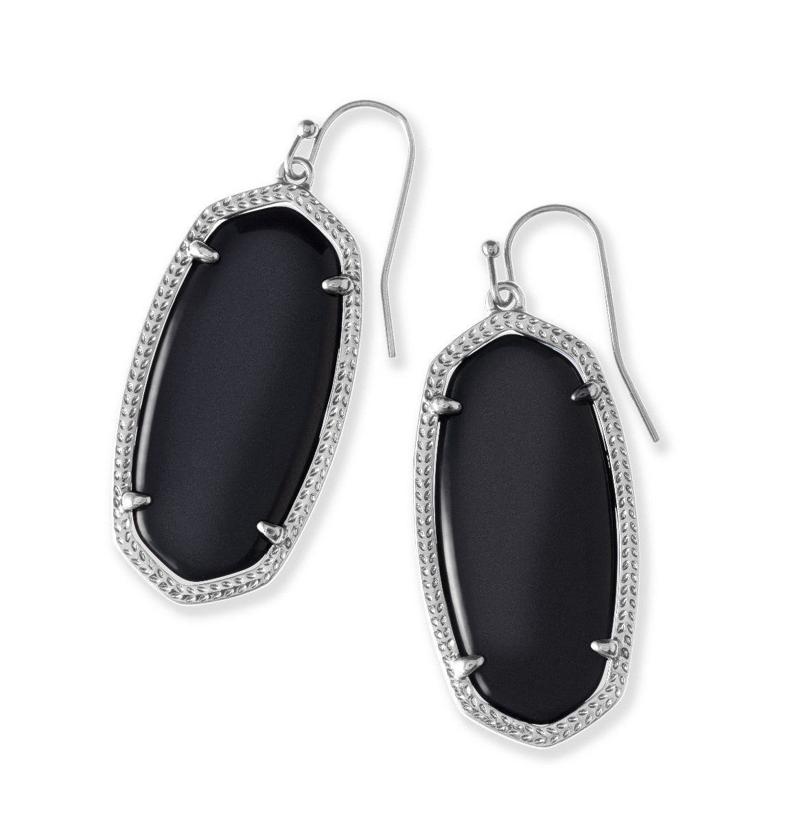 4217701747 ELLE DROP EARRINGS RHODIUM BLACK