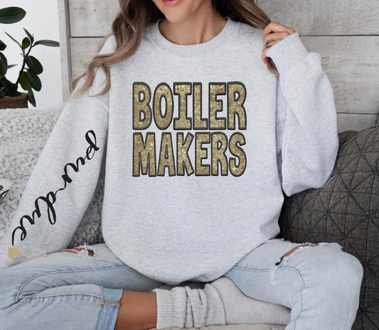 Purdue Sequins Ash Crewneck