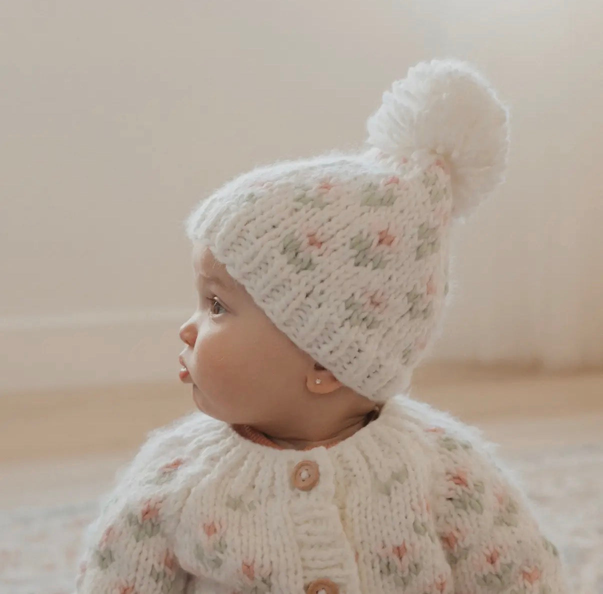 Bitty Blooms White Cardigan