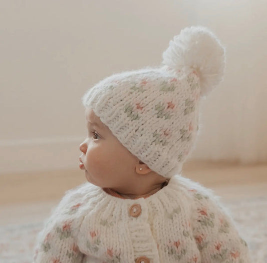 Bitty Blooms White Cardigan