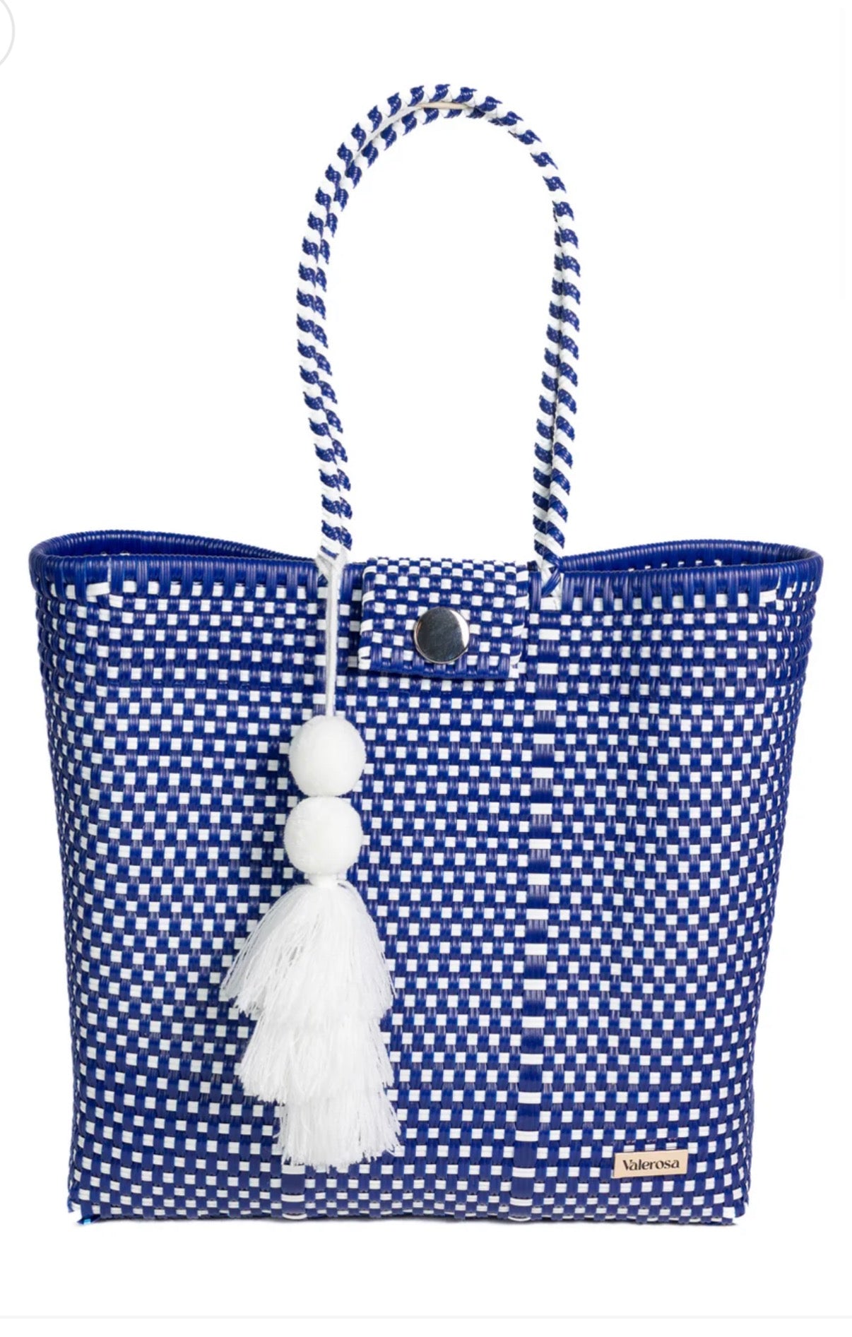 Navy and White Checkered Hombro