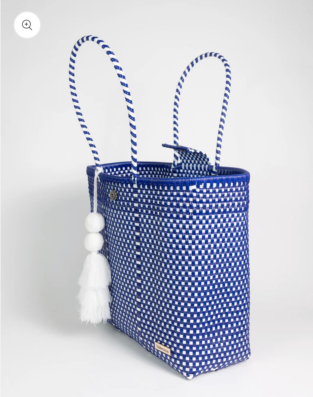 Navy and White Checkered Hombro