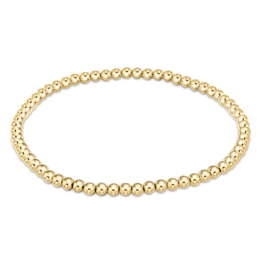 BCLG3 Classic Gold 3mm Bead Bracelet