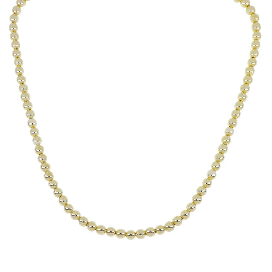 N5842-G005 Beaded Plain 18" Necklace Gold