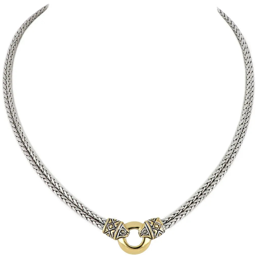 N2801-A000 GL Dome/Dbl Strn Antq Necklace