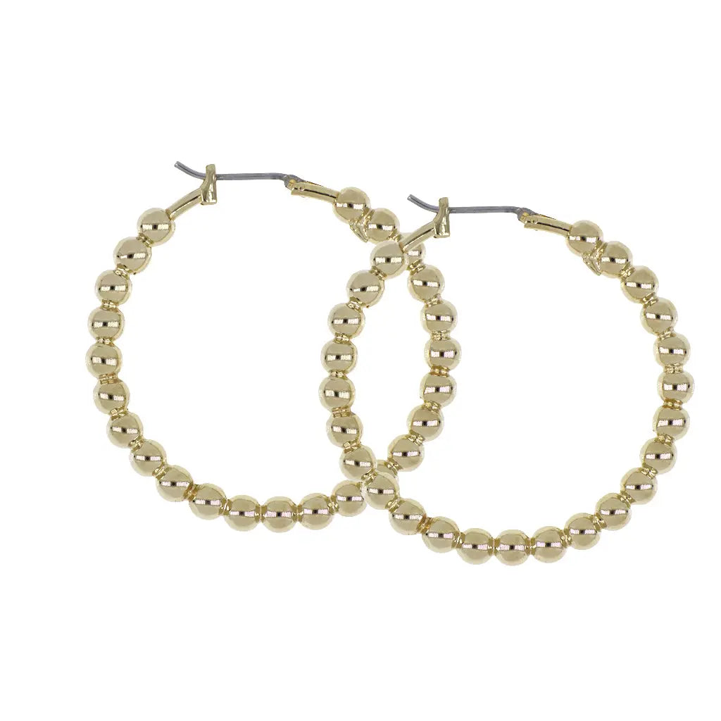 G5806-G000 BEADED HOOP GOLD LARGE