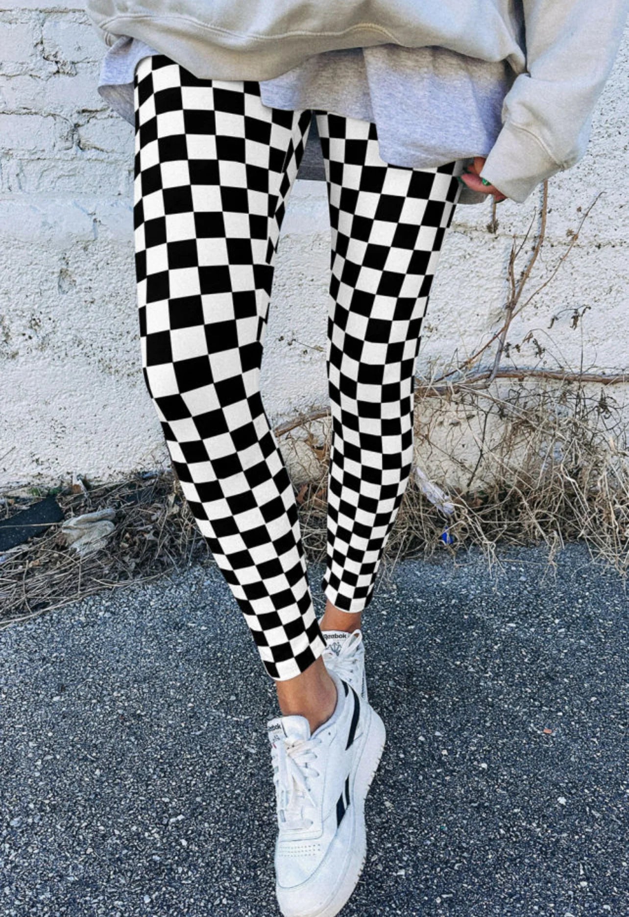 Checkered Skinny Black/White Leggings