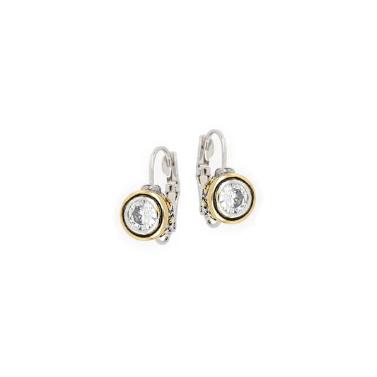 F5023-AF00 6MM CZ BEZEL EURO WIRE EARRING
