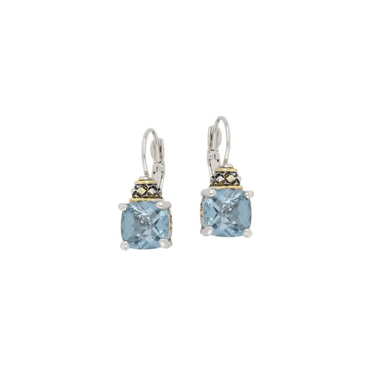 F3521-A600 AQUA FRENCH WIRE CLIP EARRING
