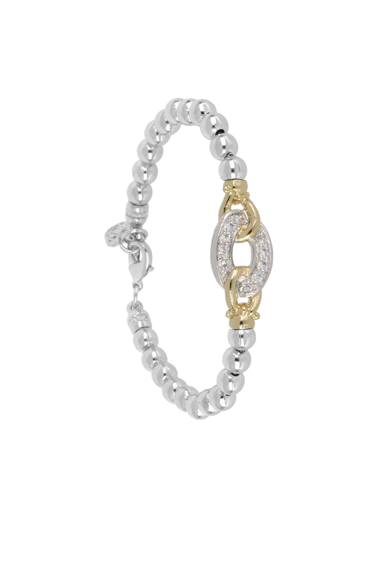 B5832-ARF0 PAVE OVAL RHODIUM TWO TONE