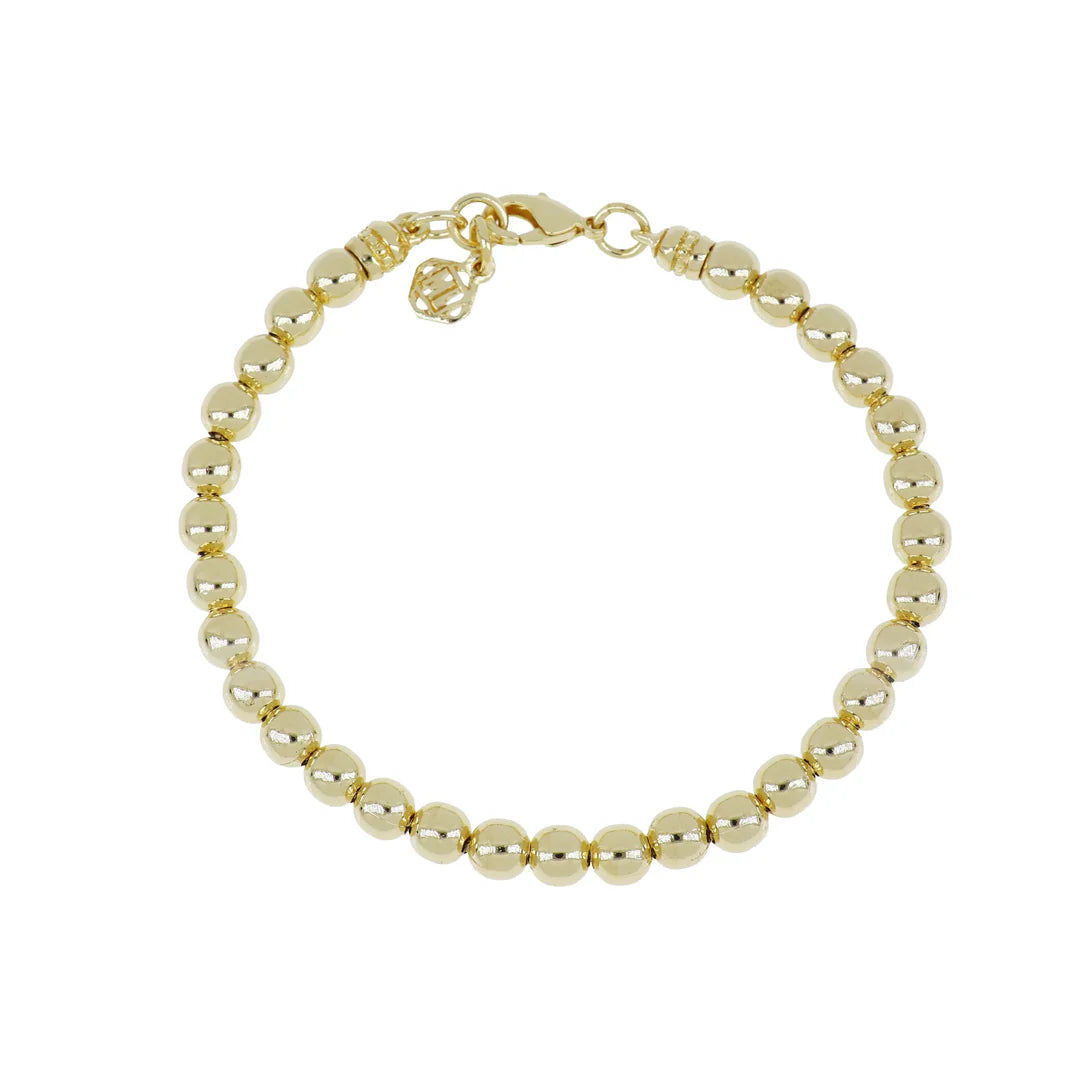 B5841-G000 BEADED PLAIN 6.5" BRAC GOLD